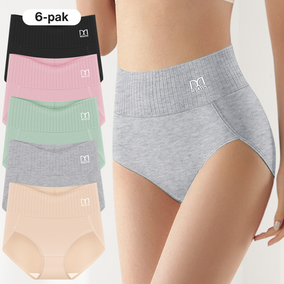 StøtSiluet™ | 6-pak åndbare og behagelige trusser med høj talje og mavestøtte