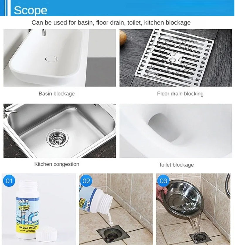 Cleaner Pro° PipeCleaner 1+1 GRATIS: Vask Og Afløb Rørrenserpulver