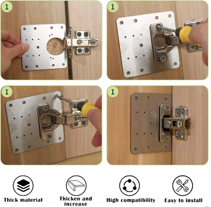 HingePlate™ 1+1 GRATIS: DIY Møbelhængsler Reparation Sideplade