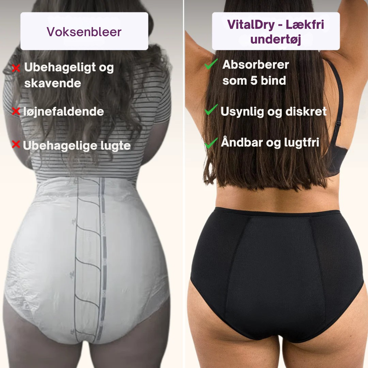 WomenVitaDry™ - Lækfri undertøj (5-pak)