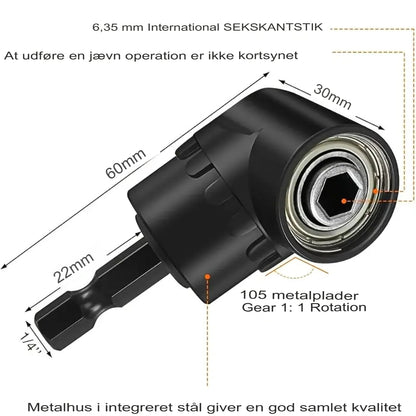 AngleDrive PRO™ 105° Borevinkeladapter | Nå trange steder med lethed