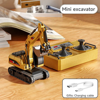ByggeBevægelse™ 1:64 Premium Mini RC Byggesæt i Metal – Gaffeltruck, Gravemaskine & Tippelastbil