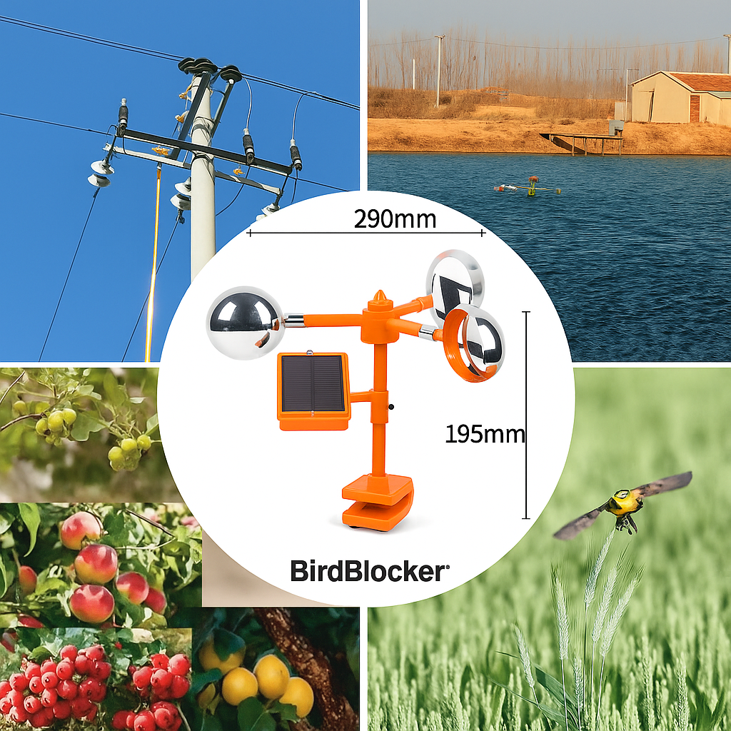 BirdBlocker™ – Effektiv fugleskræmmer drevet af vind, sol og lyd