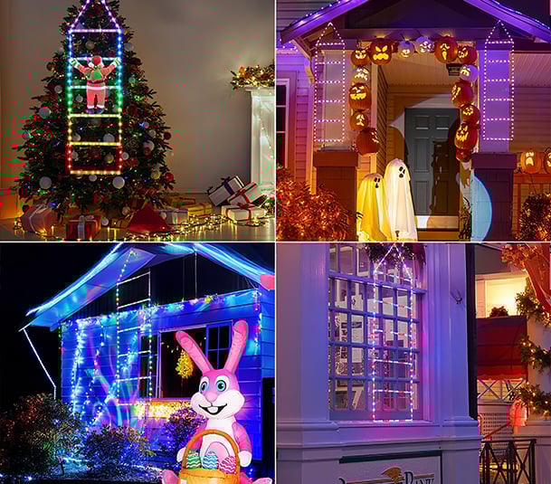 Klatrende Julemand med LED-belysning