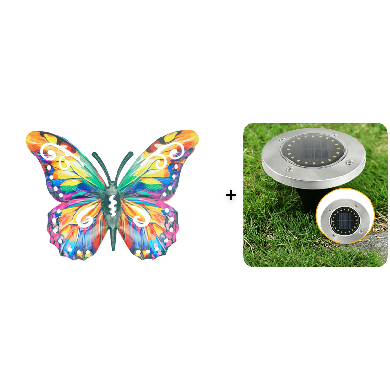 🦋 Metal-vægdekoration formet som en sommerfugl ✨——🌳 Udendørsdekoration