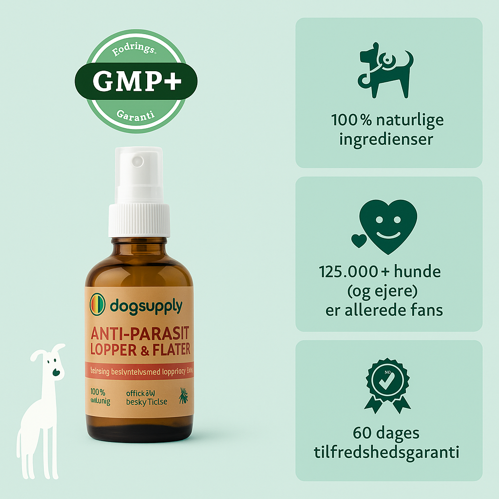 Anti-Parasit Loppemiddel og Flåtmiddel | Beskyt din hund mod parasitter | 100 ml
