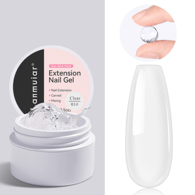 NailClear 1+1 GRATIS - 3 I 1 Transparent Neglehærder Og Forlængelsesgel