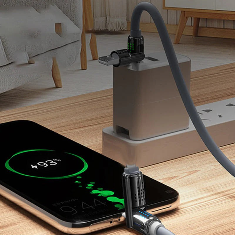 TurboCharge™ | Lynhurtigt opladerkabel med metalbase – alt-i-én