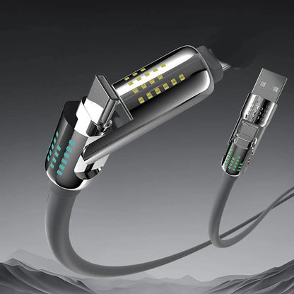 TurboCharge™ | Lynhurtigt opladerkabel med metalbase – alt-i-én