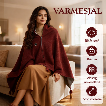 🔥 Vinterudsalg – 50% rabat ❄️ Bærbart blødt elektrisk varmetæppe med lynlås (shawl) ☀️ – Abrikosfarvet