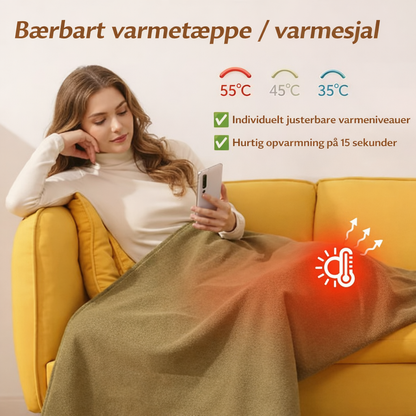 🔥 Vinterudsalg – 50% rabat ❄️ Bærbart blødt elektrisk varmetæppe med lynlås (shawl) ☀️ – Abrikosfarvet