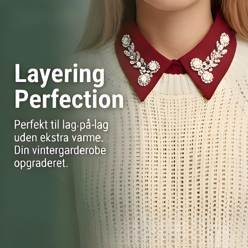 EleganCrest™ – Falsk Skjortekrave med Diamant- & Perledetaljer