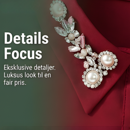 EleganCrest™ – Falsk Skjortekrave med Diamant- & Perledetaljer
