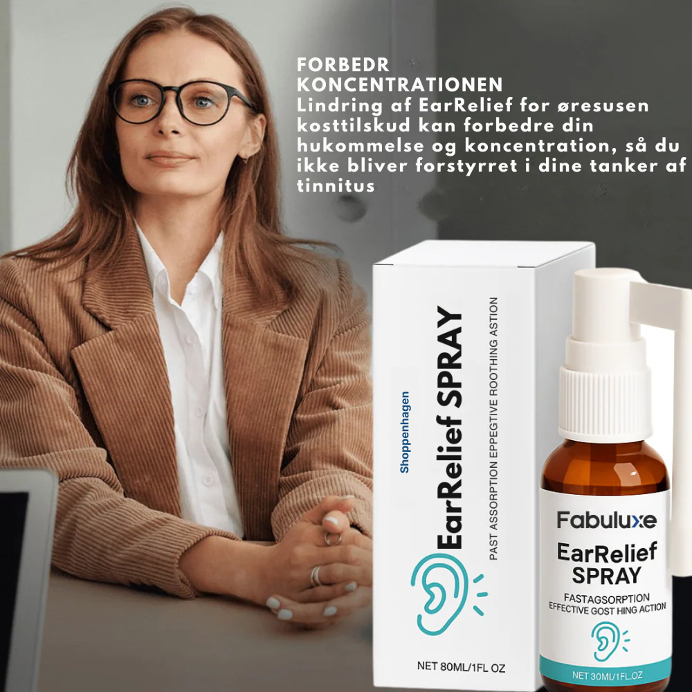 EarReliefSpray™ | Ørespray mod tinnitus og ubehag – lindrer irritation og giver ro