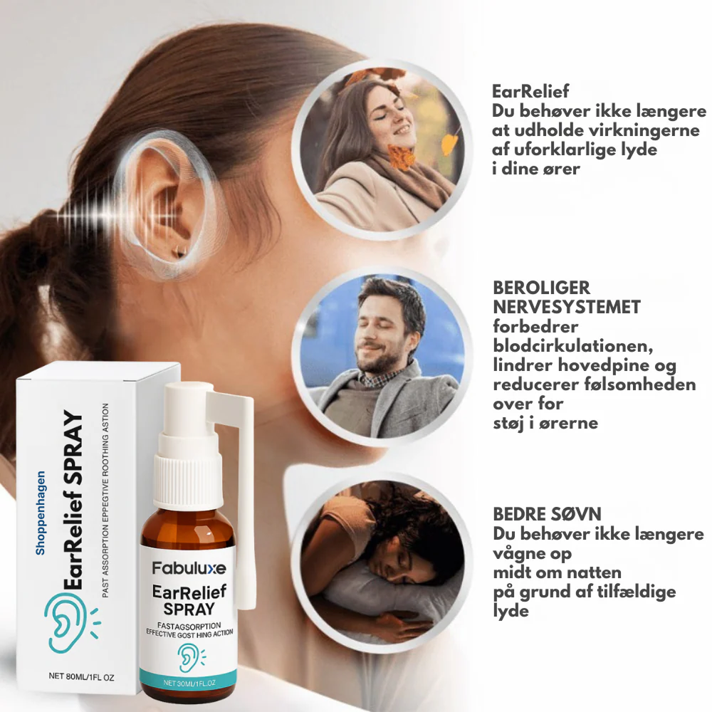 EarReliefSpray™ | Ørespray mod tinnitus og ubehag – lindrer irritation og giver ro