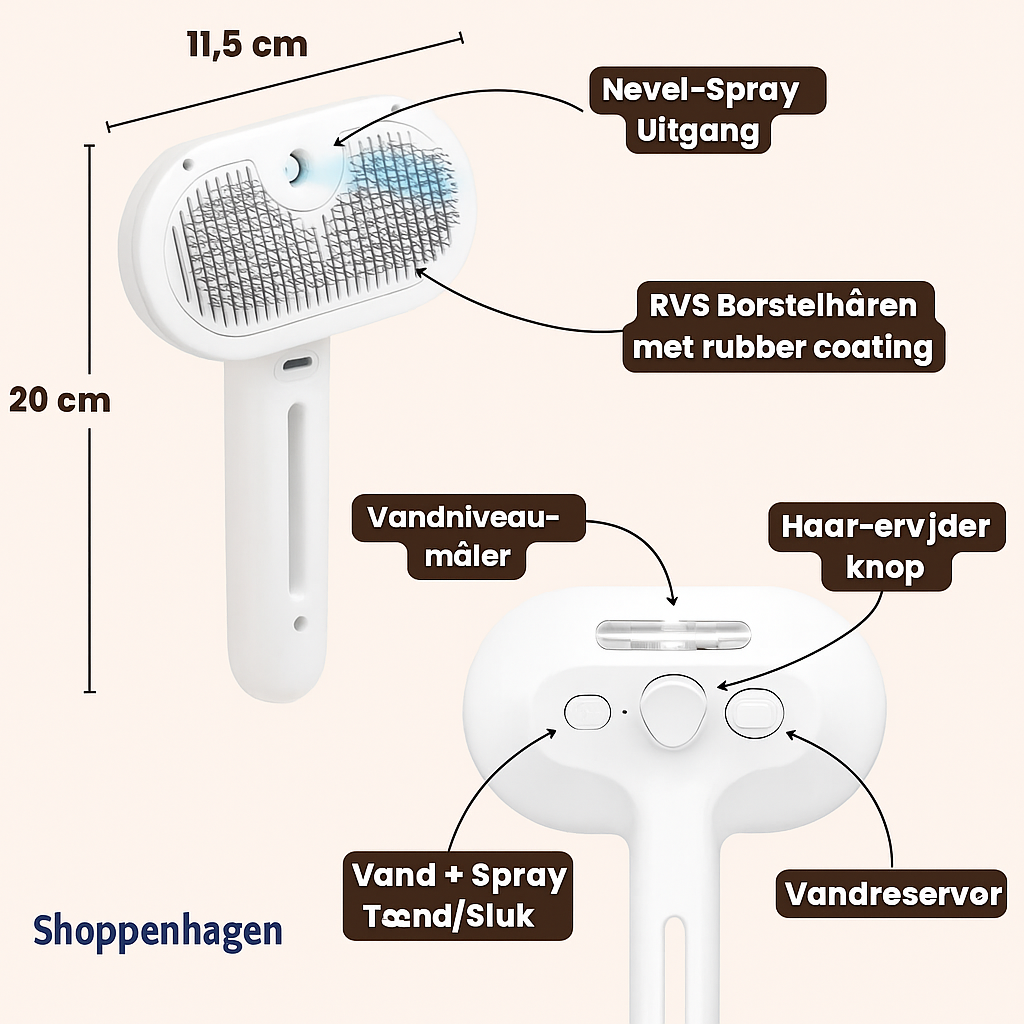 Steami Pro™ Professionel Pelsplejebørste til Kæledyr
