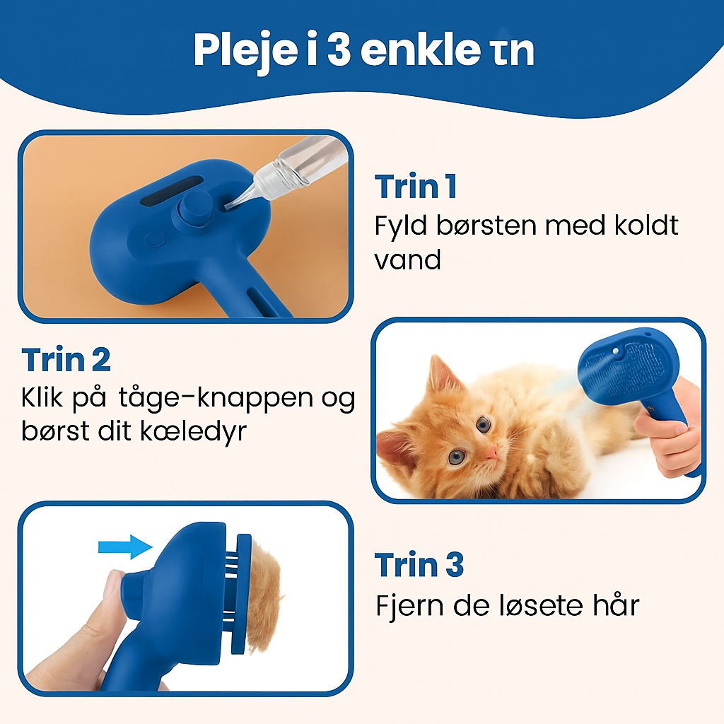 Steami Pro™ Professionel Pelsplejebørste til Kæledyr