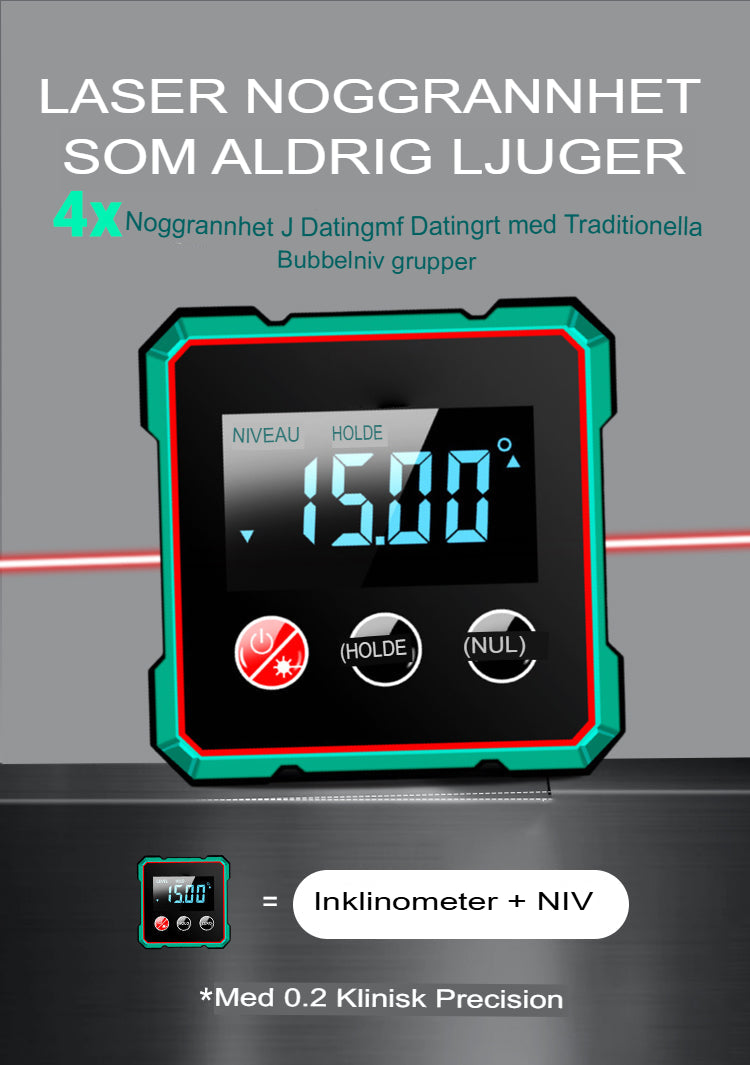 Magnetisk digital vinkelmåler med elektronisk laser