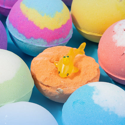 🛁 60% RABAT! 🎁 12-delt badbombe-gavesæt til børn – farverige, duftende & hudvenlige ✨