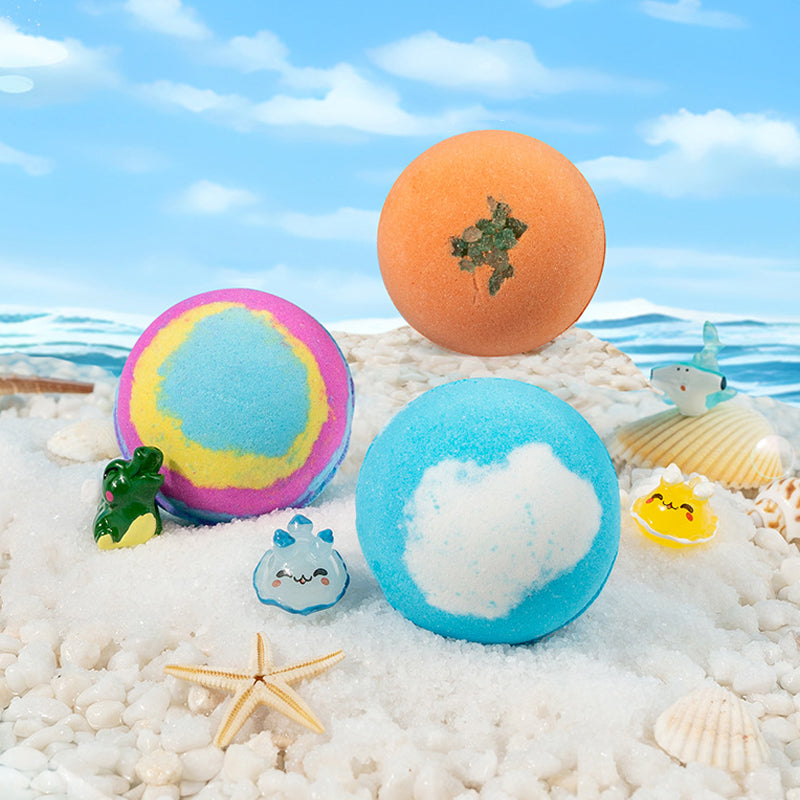 🛁 60% RABAT! 🎁 12-delt badbombe-gavesæt til børn – farverige, duftende & hudvenlige ✨