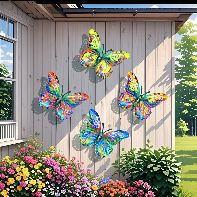 🦋 Metal-vægdekoration formet som en sommerfugl ✨——🌳 Udendørsdekoration
