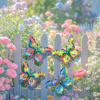🦋 Metal-vægdekoration formet som en sommerfugl ✨——🌳 Udendørsdekoration