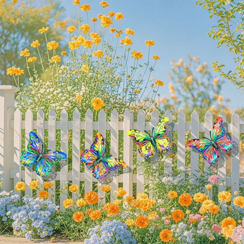 🦋 Metal-vægdekoration formet som en sommerfugl ✨——🌳 Udendørsdekoration