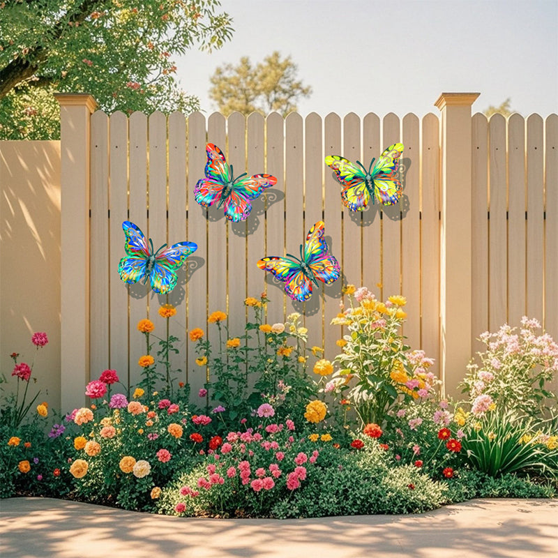 🦋 Metal-vægdekoration formet som en sommerfugl ✨——🌳 Udendørsdekoration