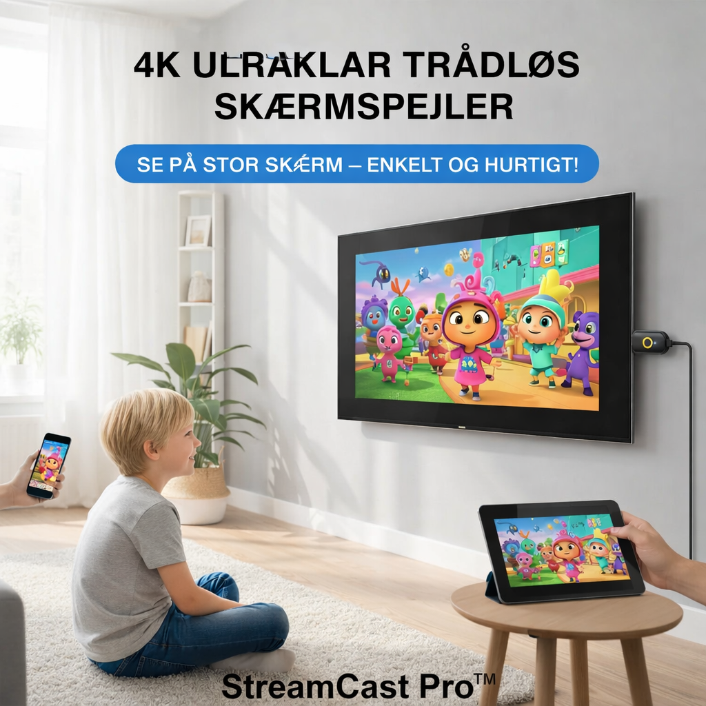 StreamCast Pro™ Trådløs skærmspejling – Større billede direkte på dit TV