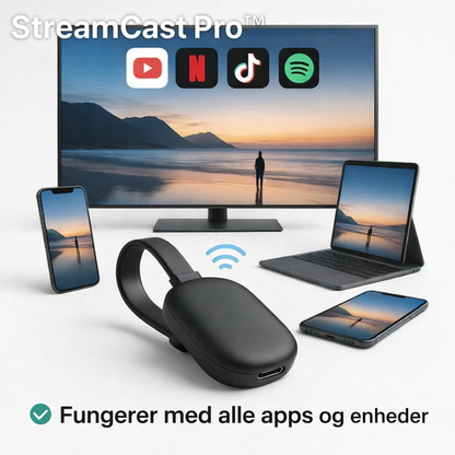 StreamCast Pro™ Trådløs skærmspejling – Større billede direkte på dit TV