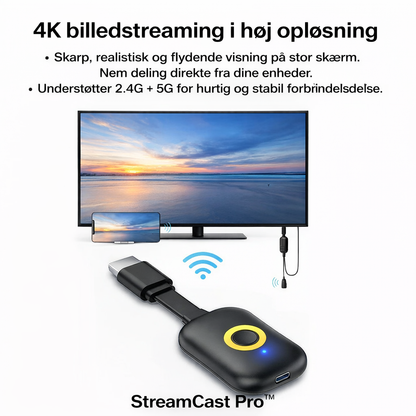 StreamCast Pro™ Trådløs skærmspejling – Større billede direkte på dit TV