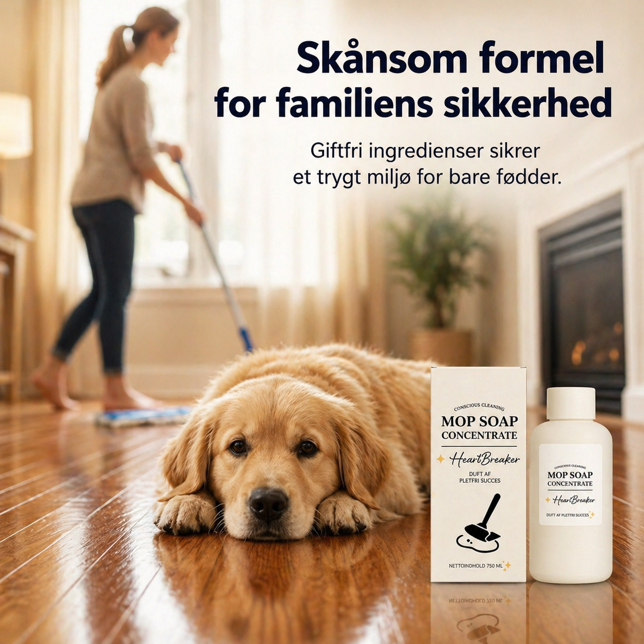 ✨ Hurtigtørrende, dybderensende gulvrengøringsmiddel 🐾