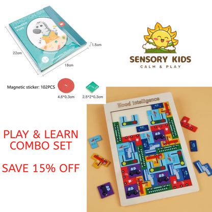 Børn BrøkMester ™ | Magnetisk brøkpuslespilbog